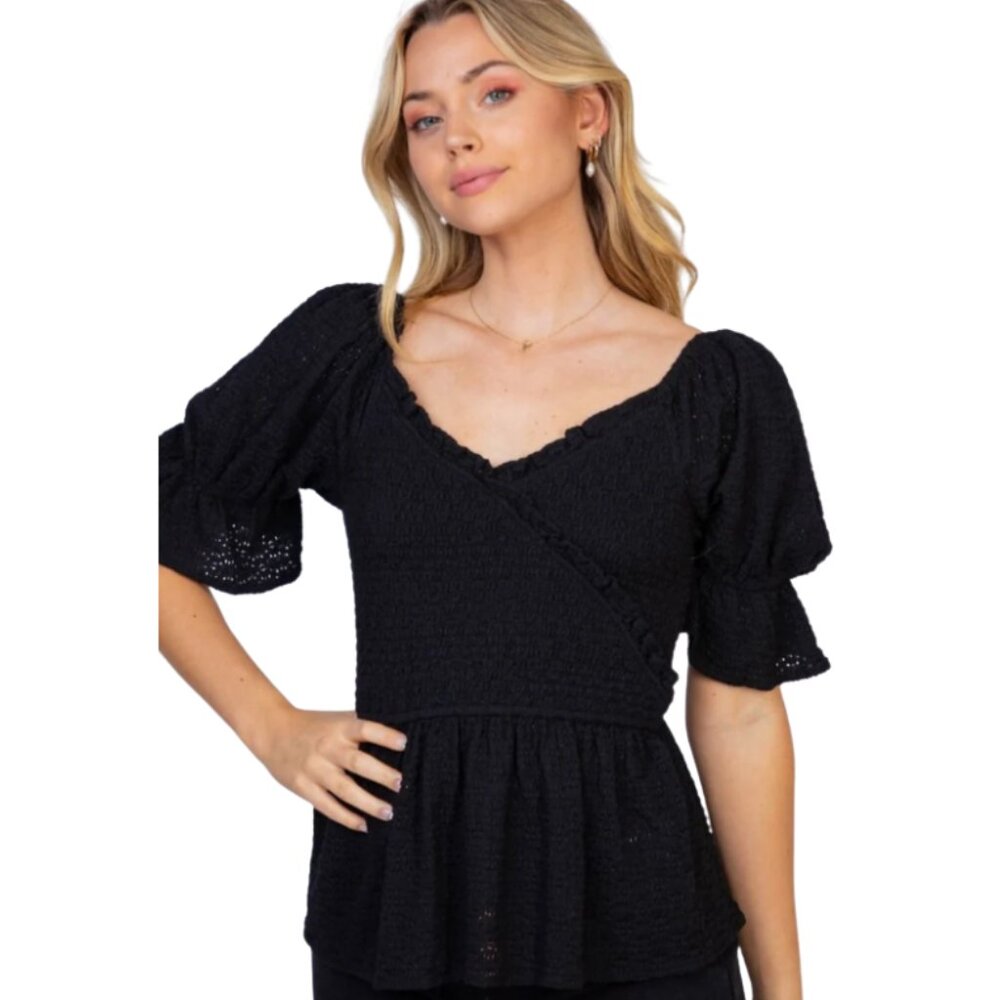Half Sleeve Surplice Top - Picture 3 of 3